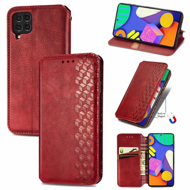 Чохол Deexe Rhombus Wallet для Samsung Galaxy M62 - Red: фото 5 з 13