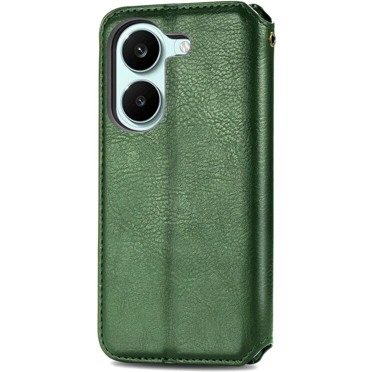 Чехол Deexe Rhombus Wallet для Xiaomi Poco X8 Pro - Green: фото 6 из 10