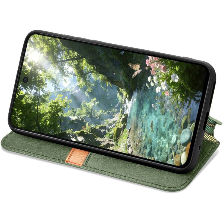 Чехол Deexe Rhombus Wallet для Xiaomi Poco X8 Pro - Green: фото 3 из 10