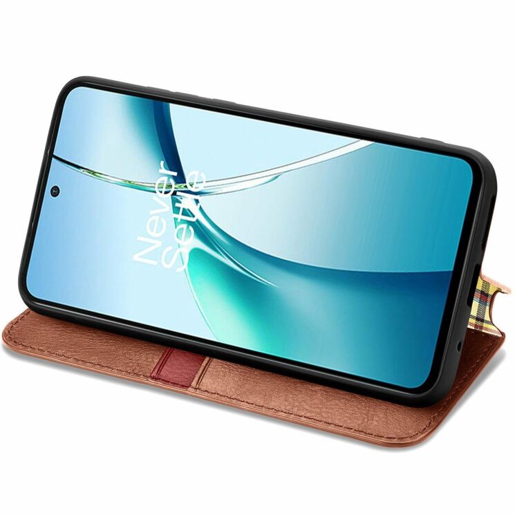 Чехол Deexe Rhombus Wallet для Xiaomi Redmi Note 15 Pro Plus / Poco M8 Pro 5G - Brown: фото 3 из 6