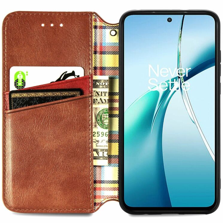 Чехол Deexe Rhombus Wallet для Xiaomi Redmi Note 15 Pro Plus / Poco M8 Pro 5G - Brown: фото 2 из 6