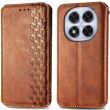 Чехол Deexe Rhombus Wallet для Xiaomi Redmi Note 15 Pro Plus / Poco M8 Pro 5G - Brown (404718Z)