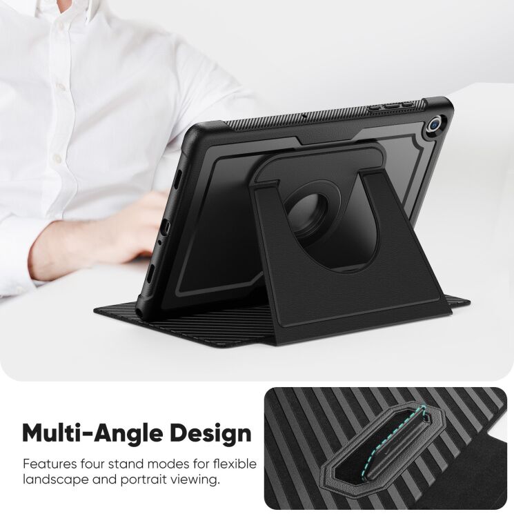 Чехол Deexe Urban Rotary для Samsung Galaxy Tab A9 Plus / Tab A11 Plus (X230/236/X210/216) - Pink: фото 7 из 13