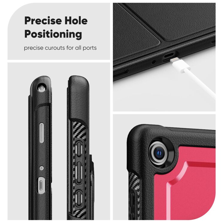 Чехол Deexe Urban Rotary для Samsung Galaxy Tab A9 Plus / Tab A11 Plus (X230/236/X210/216) - Pink: фото 11 из 13