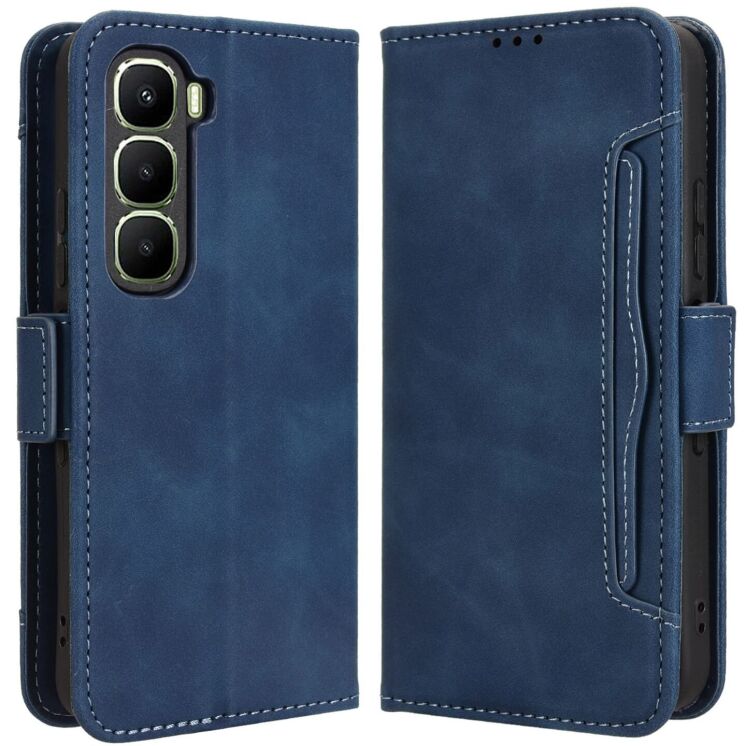 Чохол Deexe Wallet Stand для Infinix Hot 60і - Blue: фото 1 з 7