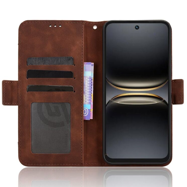 Чехол-книжка с кармашками Deexe Wallet Stand для TECNO Spark 40C - Brown: фото 5 из 15