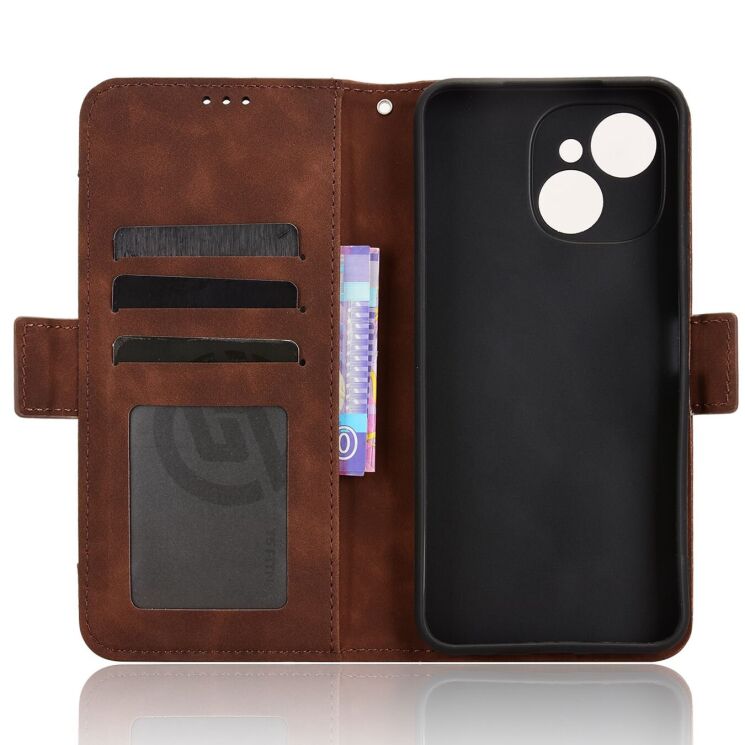 Чехол-книжка с кармашками Deexe Wallet Stand для TECNO Spark 40C - Brown: фото 4 из 15