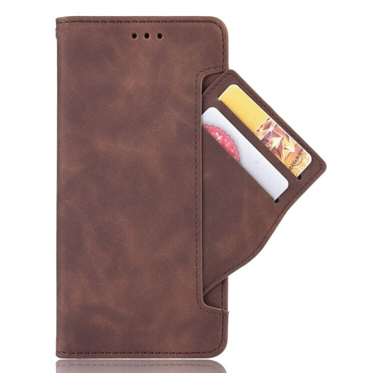 Чехол-книжка с кармашками Deexe Wallet Stand для VIVO V23e - Brown: фото 3 из 8