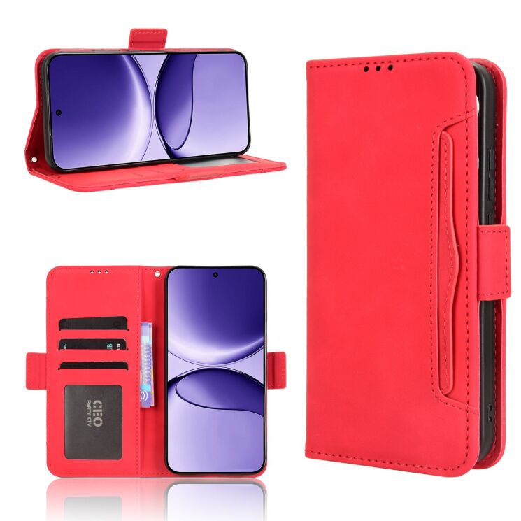 Чехол Deexe Wallet Stand для Xiaomi Poco F7 - Red: фото 2 из 13