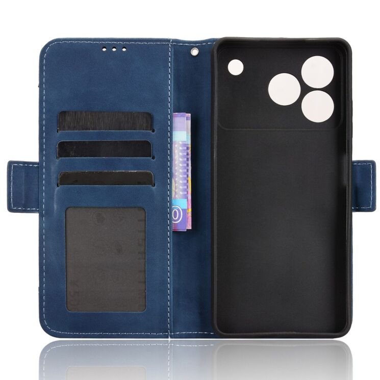 Чехол Deexe Wallet Stand для ZTE Blade A76 - Blue: фото 3 из 15