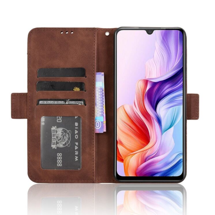 Чехол Deexe Wallet Stand для ZTE Nubia V70 Max - Brown: фото 5 из 15