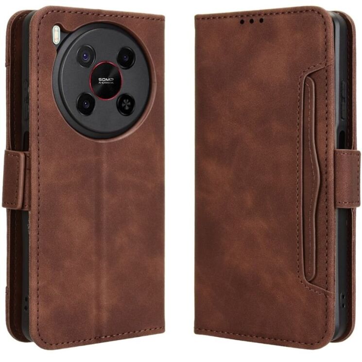 Чехол Deexe Wallet Stand для ZTE Nubia V70 Max - Brown: фото 9 из 15