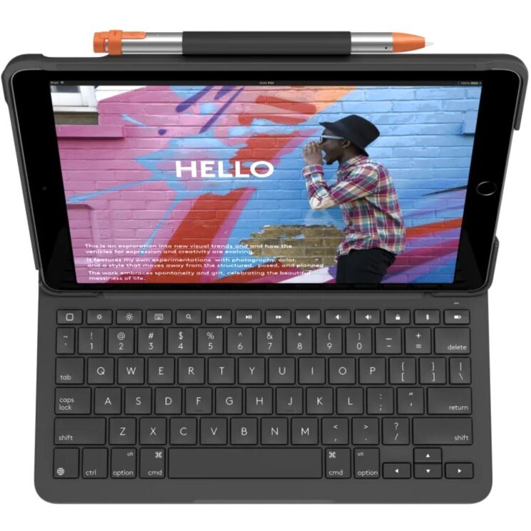 Чехол-клавиатура Logitech Slim Folio для Apple iPad 10.2 7/8/9 Gen (2019/2020/2021) - Black: фото 3 из 8