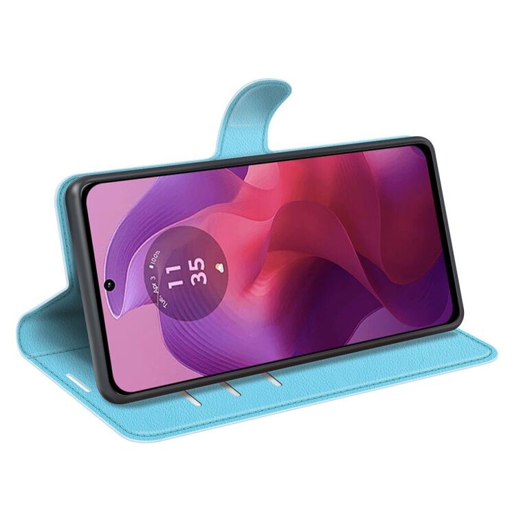 Чехол-книжка Deexe Book Type для Motorola Moto G24 / G04 / G04s / E14 - Blue: фото 3 из 8