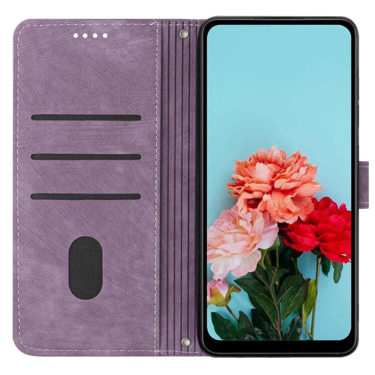 Чехол-книжка Deexe Lines Series для Motorola Moto G15 - Purple: фото 2 из 11