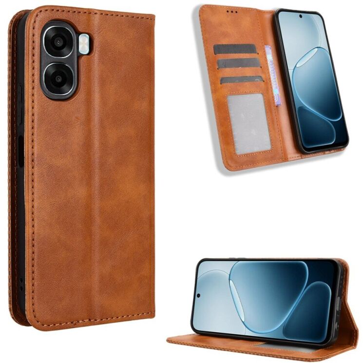 Чохол-книжка Deexe Retro Style для OPPO A6x - Brown: фото 2 з 19