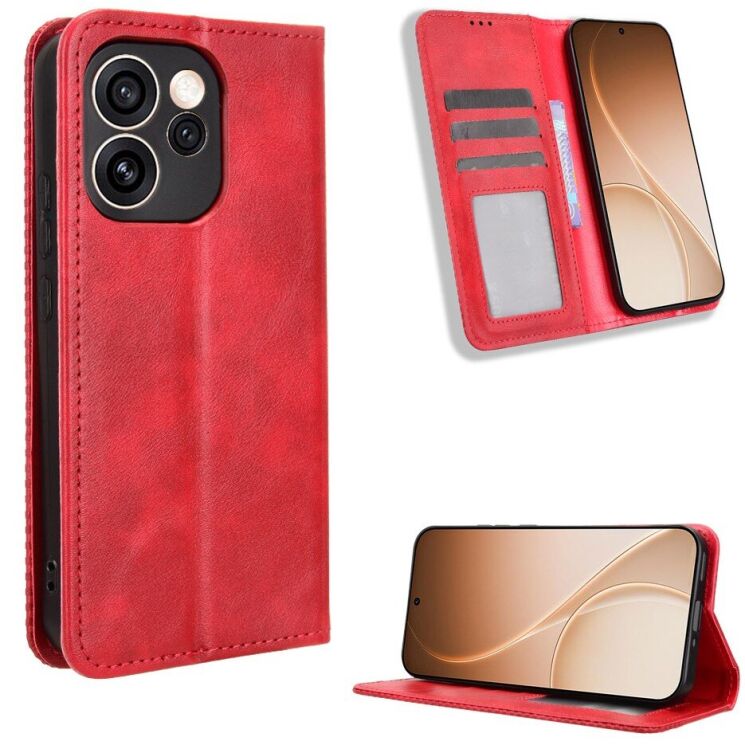 Чохол-книжка Deexe Retro Style для OPPO Reno 15 Pro - Red (405602R) Чохол-книжка Deexe Retro Style для OPPO Reno 15 Pro - Red: фото 2 з 19