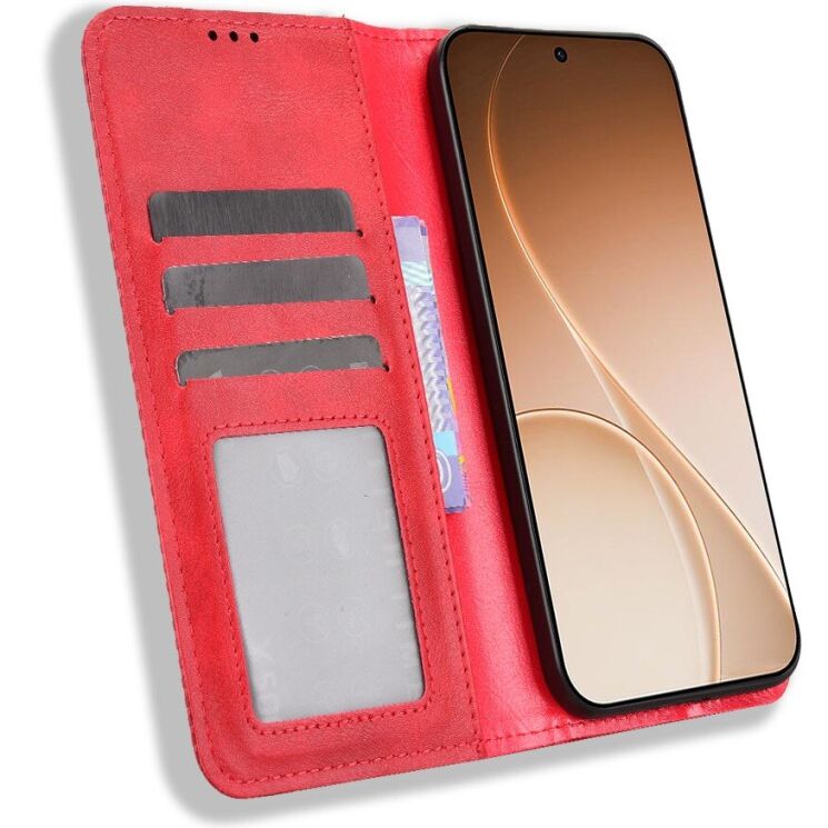 Чохол-книжка Deexe Retro Style для OPPO Reno 15 Pro - Red (405602R) Чохол-книжка Deexe Retro Style для OPPO Reno 15 Pro - Red: фото 6 з 19