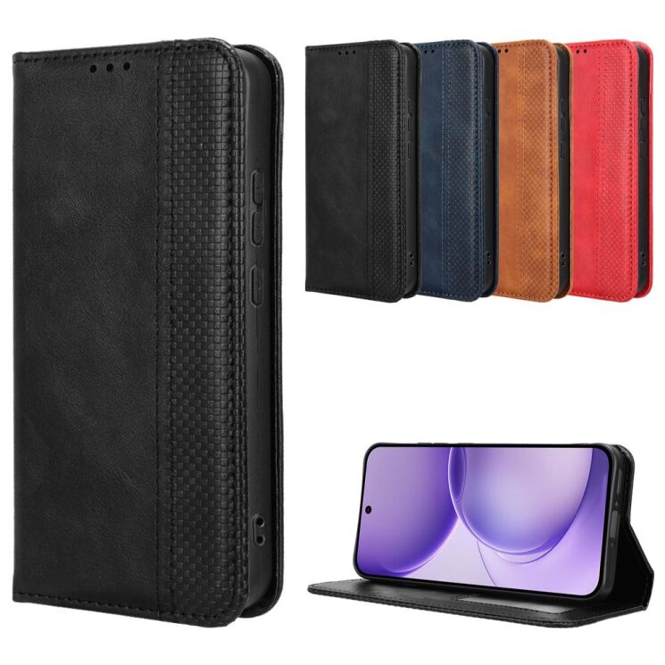 Чехол-книжка Deexe Retro Style для OPPO Reno 16 F/FS - Blue: фото 9 из 17
