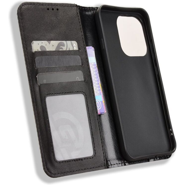 Чехол-книжка Deexe Retro Style для OPPO Reno 16 F/FS - Black (413402B) Чехол-книжка Deexe Retro Style для OPPO Reno 16 F/FS - Black: фото 5 из 17