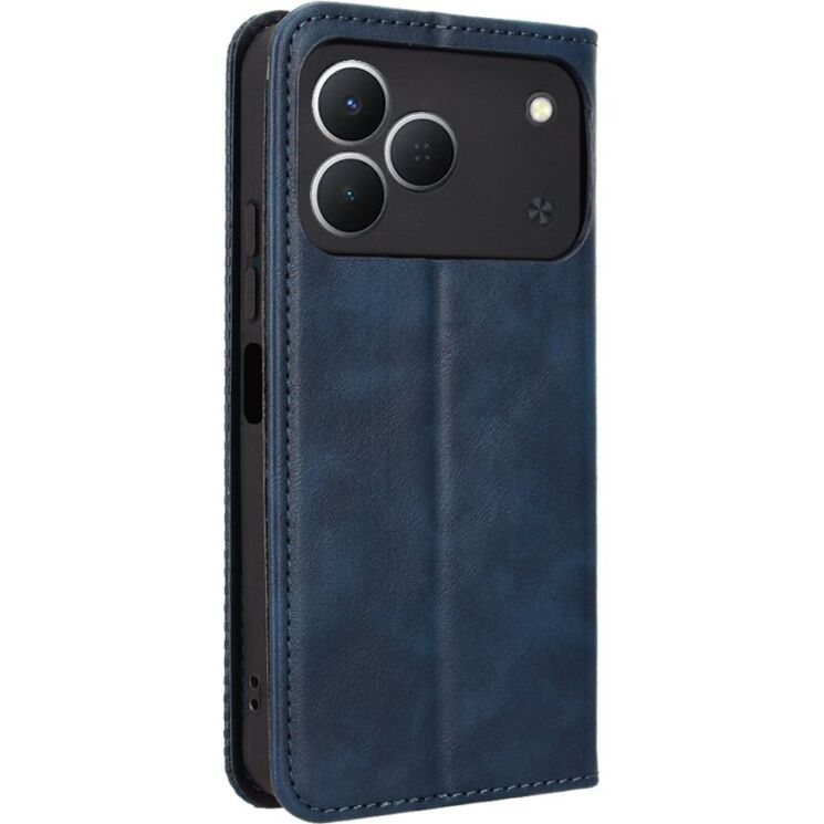 Чехол-книжка Deexe Retro Style для TECNO Spark 50 - Blue: фото 8 из 19