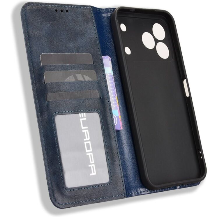 Чехол-книжка Deexe Retro Style для TECNO Spark 50 - Blue: фото 5 из 19