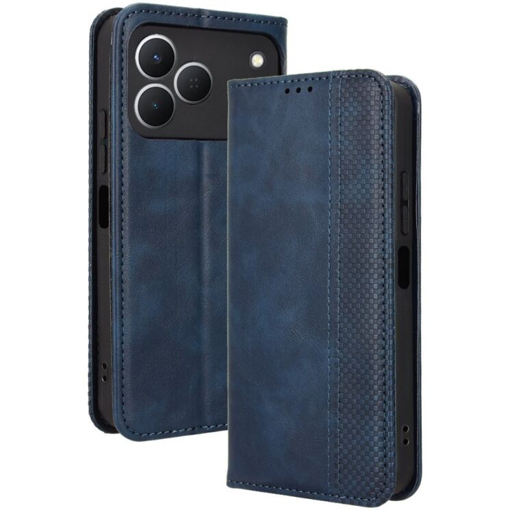 Чехол-книжка Deexe Retro Style для TECNO Spark 50 - Blue: фото 1 из 19
