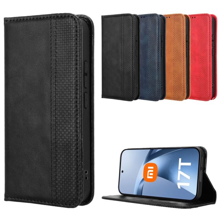 Чохол-книжка Deexe Retro Style для Xiaomi 17T Pro - Brown (422318Z) Чохол-книжка Deexe Retro Style для Xiaomi 17T Pro - Brown: фото 2 з 11