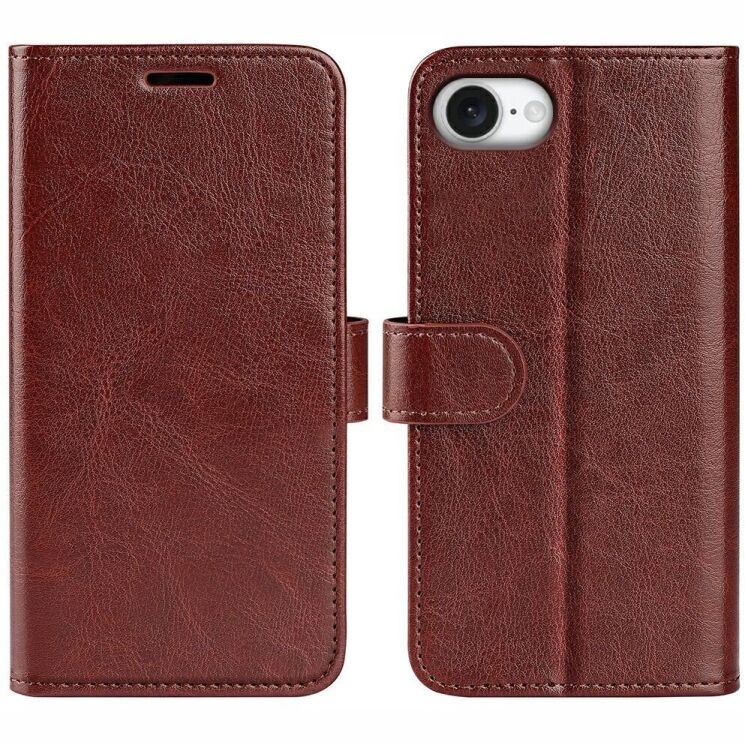 Чехол-книжка Deexe Wallet Style для Apple iPhone 16e - Brown: фото 1 из 6