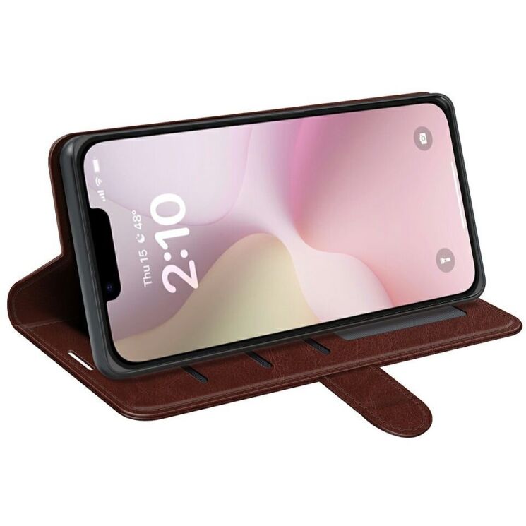 Чехол-книжка Deexe Wallet Style для Apple iPhone 16e - Brown: фото 4 из 6