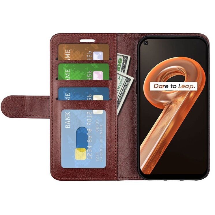 Чохол-книжка Deexe Wallet Style для Realme 9i / Oppo A76 / Oppo A96 - Brown: фото 4 з 8