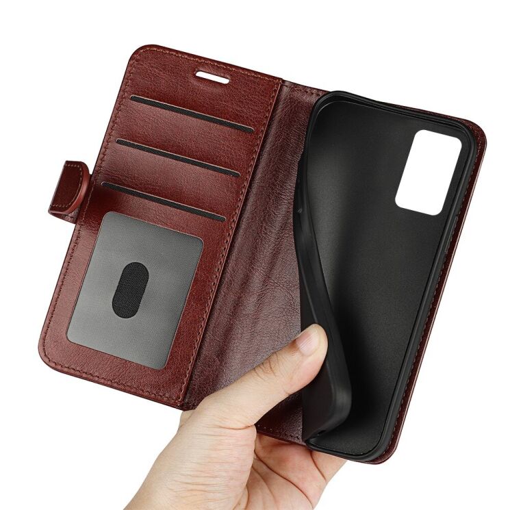 Чохол-книжка Deexe Wallet Style для Realme 9i / Oppo A76 / Oppo A96 - Brown: фото 6 з 8