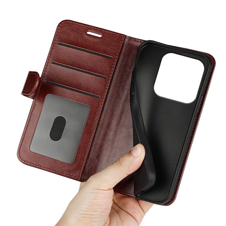 Чехол-книжка Deexe Wallet Style для Xiaomi Redmi Note 14 5G - Brown: фото 4 из 9