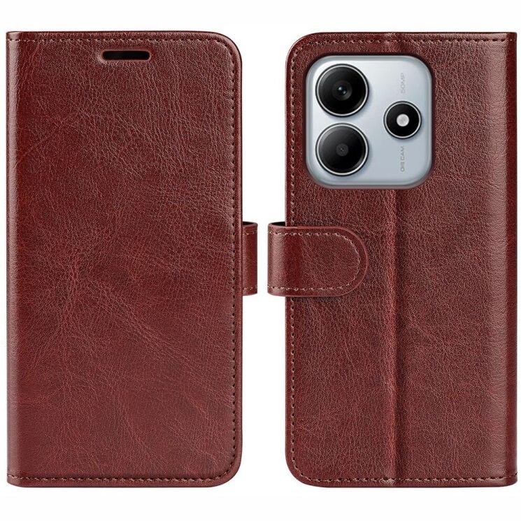 Чехол-книжка Deexe Wallet Style для Xiaomi Redmi Note 14 5G - Brown: фото 1 из 9