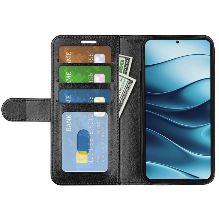 Чехол-книжка Deexe Wallet Style для Xiaomi Redmi Note 14 Pro 5G / Poco X7 - Black: фото 2 из 9