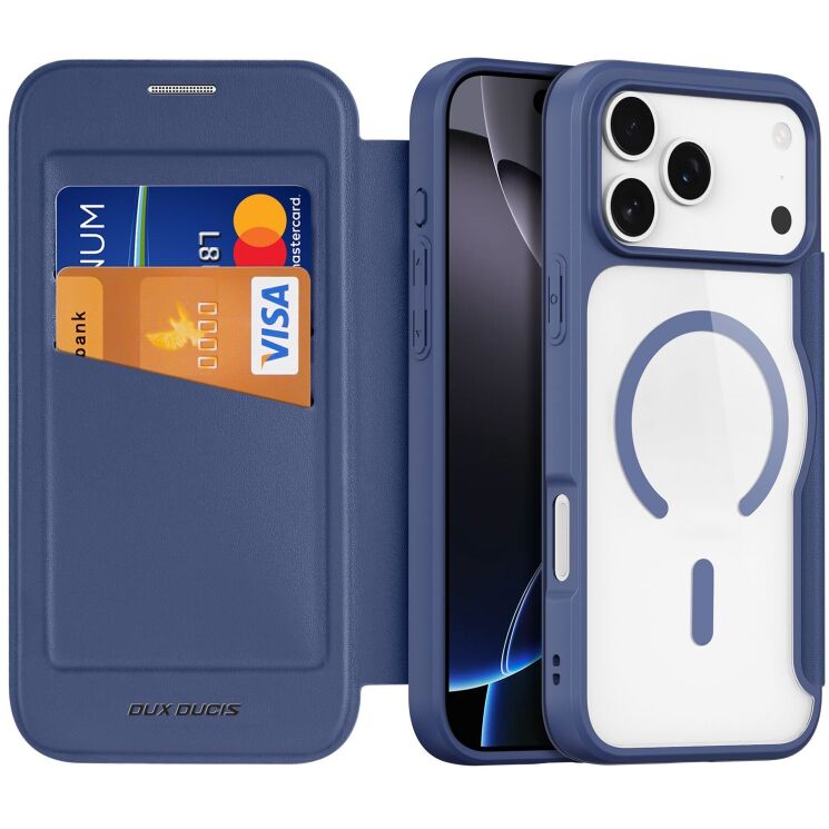 Чохол-книжка DUX DUCIS Skin X Pro Magnetic для Apple iPhone 17 Pro - Blue: фото 2 з 12