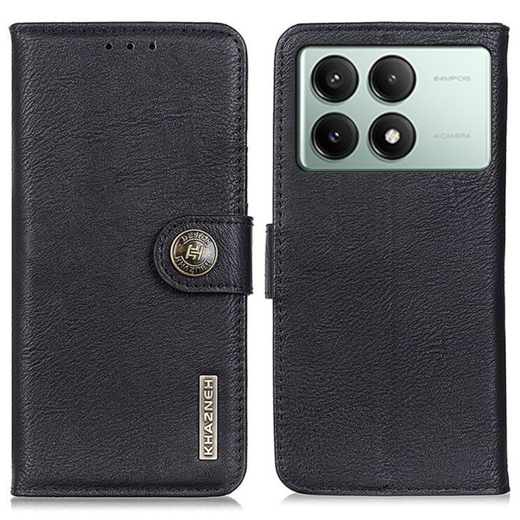 Чехол-книжка KHAZNEH Wallet Cover для Xiaomi Poco X6 Pro - Black: фото 1 из 9