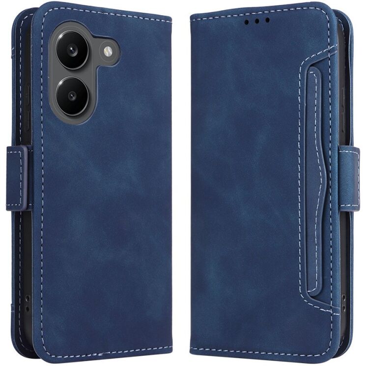 Чохол-книжка з кишеньками Deexe Wallet Stand для Xiaomi Poco X8 Pro - Blue (409001L) Чохол-книжка з кишеньками Deexe Wallet Stand для Xiaomi Poco X8 Pro - Blue: фото 1 з 17