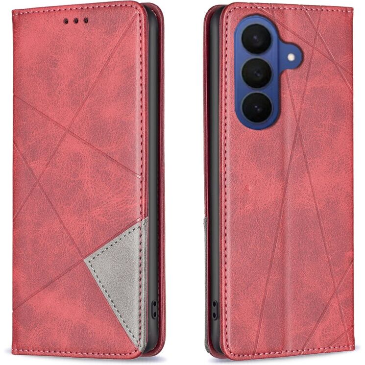 Чохол-книжка з кишеньками UniCase Geometric Pattern для Samsung Galaxy A18 / A17 (A175) / A26 (A266) - Red (385064R) Чохол-книжка з кишеньками UniCase Geometric Pattern для Samsung Galaxy A18 / A17 (A175) / A26 (A266) - Red: фото 1 з 10