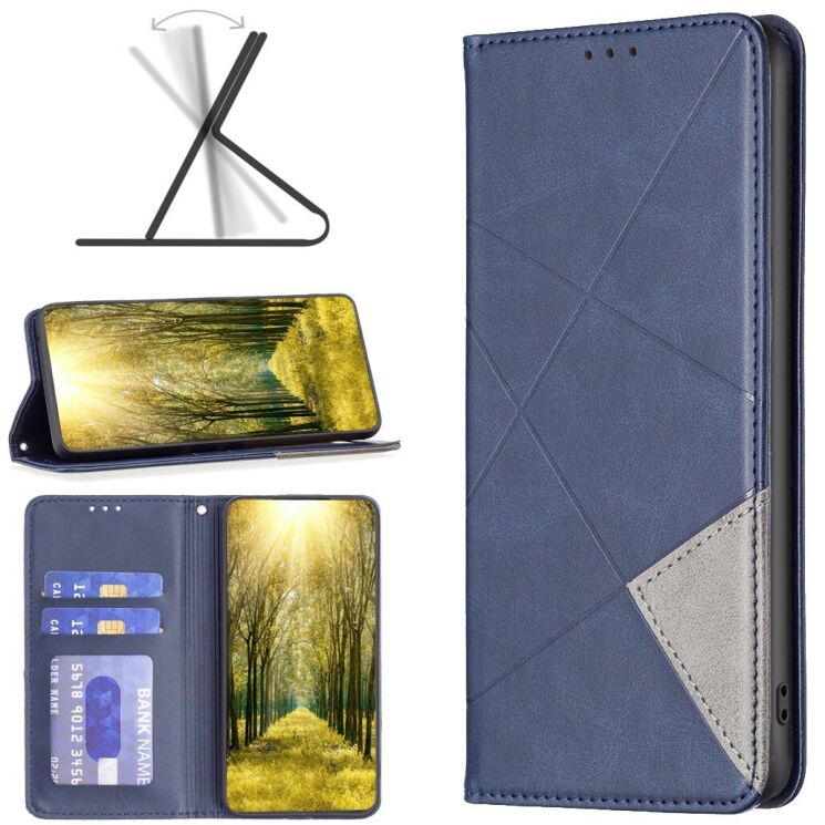 Чохол-книжка з кишеньками UniCase Geometric Pattern для Samsung Galaxy A57 (A576) - Blue: фото 4 з 10