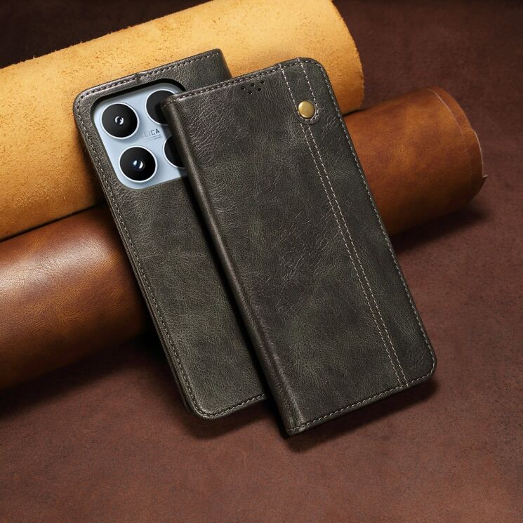 Чохол-книжка з кишеньками UniCase Leather Wallet для Xiaomi 17 - Green: фото 7 з 8