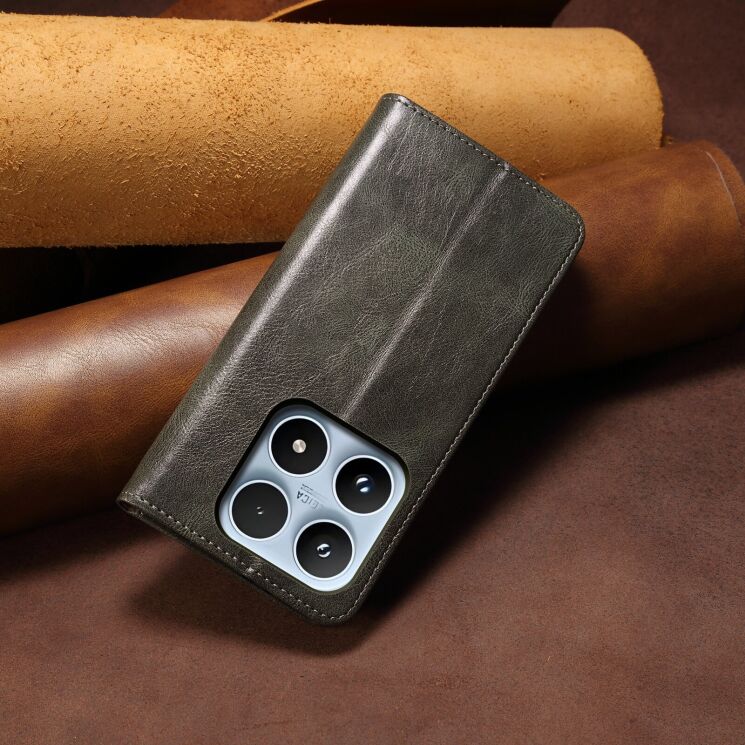 Чохол-книжка з кишеньками UniCase Leather Wallet для Xiaomi 17 - Green: фото 8 з 8