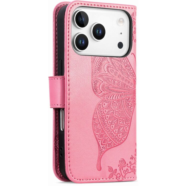 Чохол-книжка з малюнком UniCase Butterfly Pattern для iPhone 18 Pro Max / 17 Pro Max - Pink: фото 6 з 9