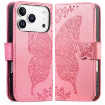 Чохол-книжка з малюнком UniCase Butterfly Pattern для iPhone 18 Pro Max / 17 Pro Max - Pink: фото 1 з 9