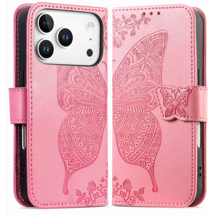 Чохол-книжка з малюнком UniCase Butterfly Pattern для iPhone 18 Pro Max / 17 Pro Max - Pink: фото 1 з 9