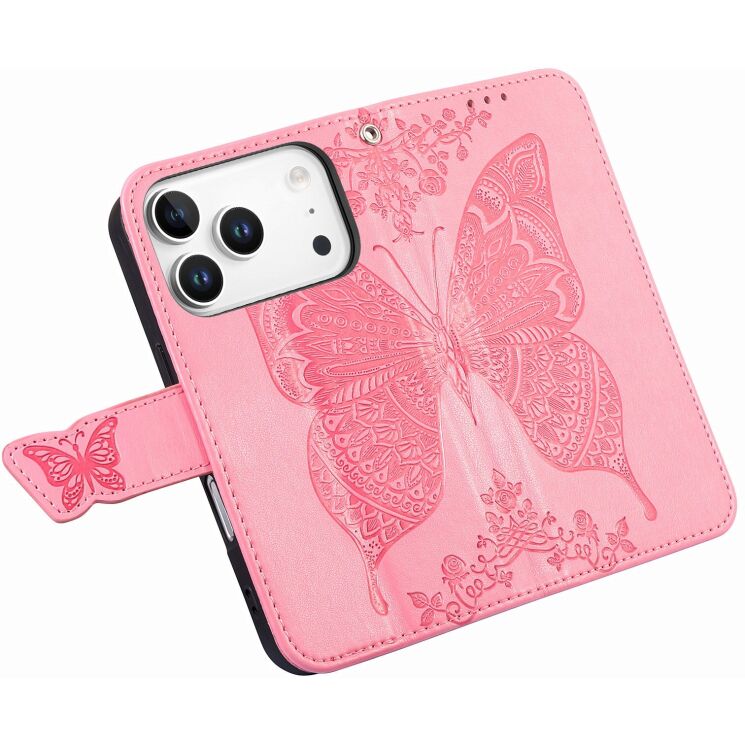 Чохол-книжка з малюнком UniCase Butterfly Pattern для iPhone 18 Pro Max / 17 Pro Max - Pink: фото 4 з 9