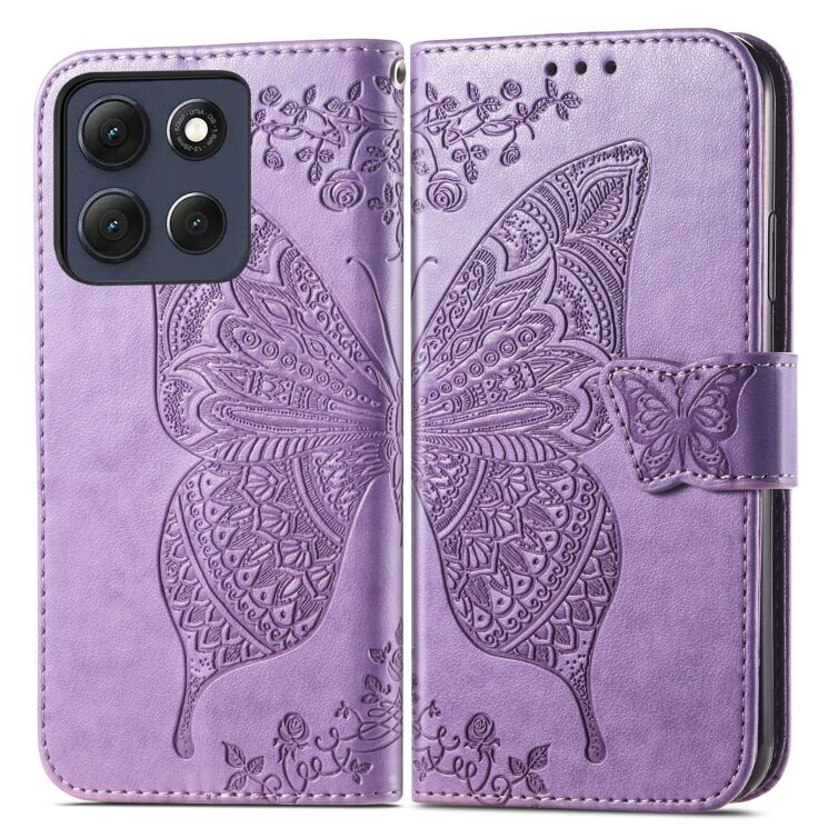 Чохол-книжка з малюнком UniCase Butterfly Pattern для Motorola Moto G86 Power - Light Purple: фото 1 з 8