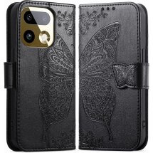 Чехол-книжка с рисунком UniCase Butterfly Pattern для Realme 16 Pro Plus - Black: фото 1 из 9