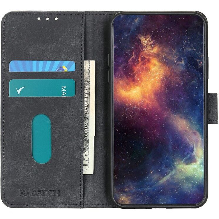 Чехол-книжка с застежкой KHAZNEH Retro Wallet для Motorola Edge 70 Max - Black: фото 2 из 8