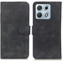 Чехол-книжка с застежкой KHAZNEH Retro Wallet для Motorola Edge 70 Max - Black: фото 1 из 8